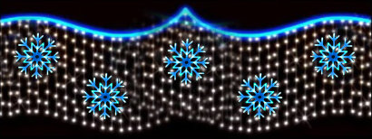 Светодиодная перетяжка "Снежинки спускаются с неба" 4м x 1,3м 
