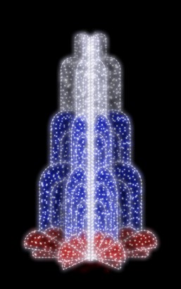 Светодиодный фонтан большой Триколор 4 x 2.5 м 