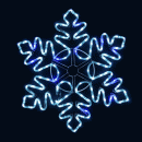 Светодиодная снежинка 80 см Белая с синим мерцанием