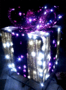 Световая декоративная композиция "Новогодний подарок" 150 см х 130 см х 130 см Розовая лента