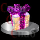 Световая декоративная композиция "Новогодний подарок" 120 см х 100 см х 100 см Розовая лента 1