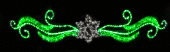 Светодиодная перетяжка Небесный узор со снежинкой Бело-зеленая