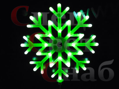 Светодиодная снежинка Зеленая 40 см