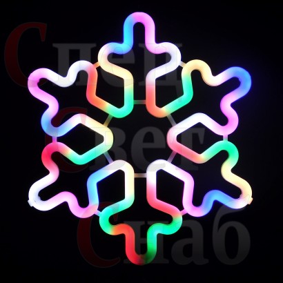 Светодиодная снежинка Разноцветная 30 см