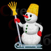 Светодиодная фигура Снеговик с санями 2,8м
