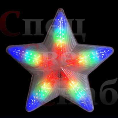 Светодиодная фигура на стену Звезда Разноцветная 50см