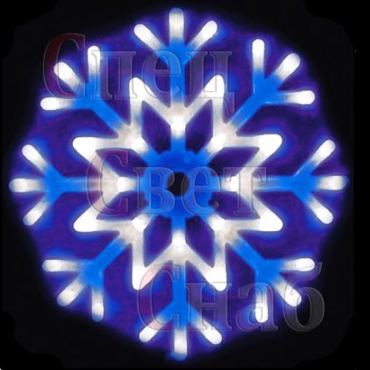 Светодиодная снежинка "Шар" Синяя с белым 40см