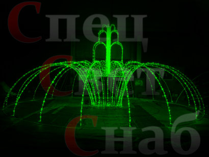 Световой фонтан. Зеленый 9 x 9 x 4 м