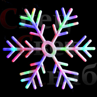 Светодиодная снежинка Разноцветная 58см Новинка