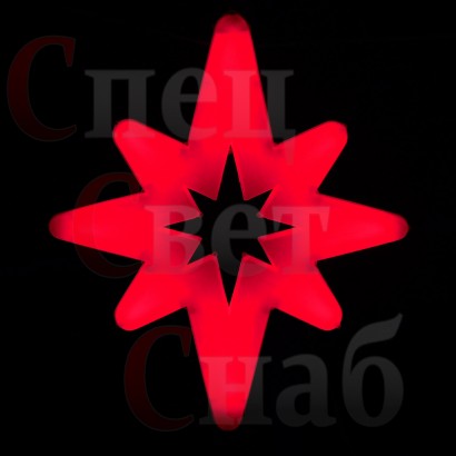 Световая фигура уличная "Северная звезда красная" 57х38 см