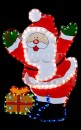 Световое панно "Дед мороз с подарком" 80 х 55 см