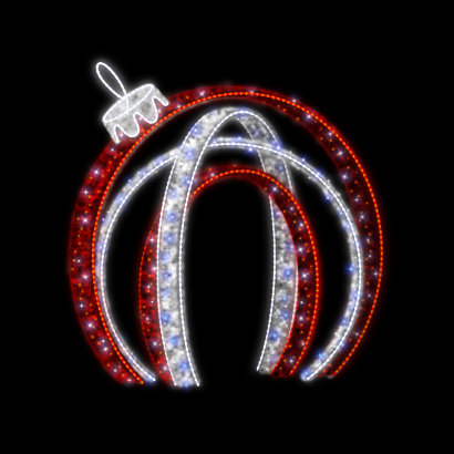Светодиодная арка "Двойной шар красный" 3 х 3,5 м