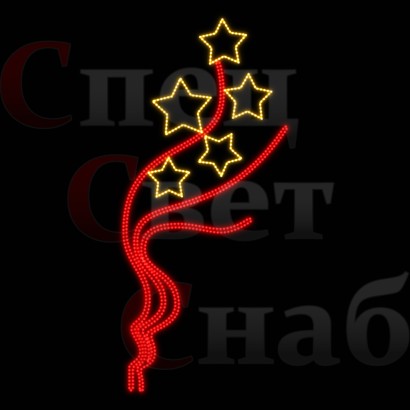 Светодиодная консоль "Звезды победы" 150х60 см
