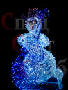 Светодиодная Фигура Снеговик с синим контрабасом 1,6*0,9*0,85 м