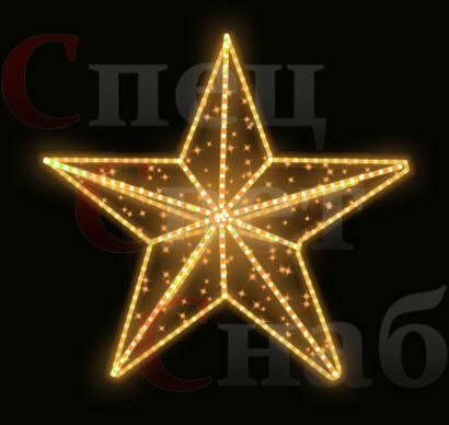 Новогодняя звезда на елку светодиодная 20*20 см