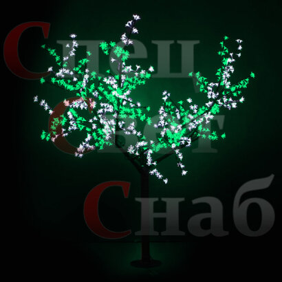 Светодиодное дерево "Сакура". Бело-зеленая. 3 м.