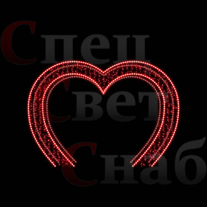 Светодиодная арка Сердце красная