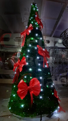 Уличная световая Ель 3м с бантами ПВХ