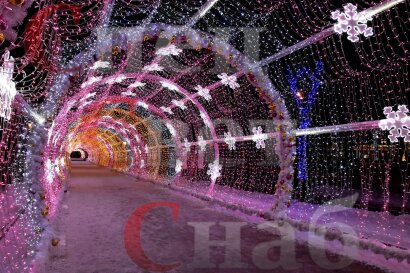 Светодиодная арка "Тоннель световой" 3м х 18м. Розовый
