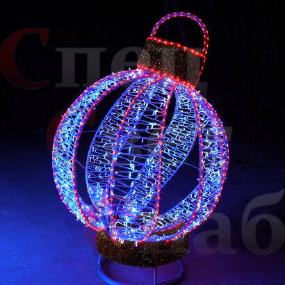 Световая фигура шар "Зимний восход" на подставке высота 2м