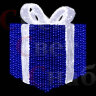 Световая фигура 3D "Синий подарок" 1.9х1.5х1.5м с белым бантом