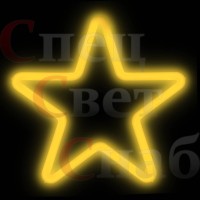 Звезда контур 30 см теплая белая