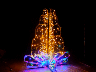 Световой фонтан "Зимний малый" Золотистый 1,6м 