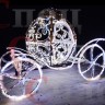Уличная светодиодная фигура Карета Золотистая 3 х 2 м. Теплое белое свечение