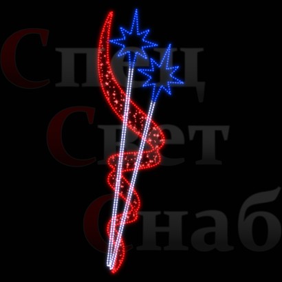 Светодиодная консоль "Фейерверк" 150х60 см синие звезды